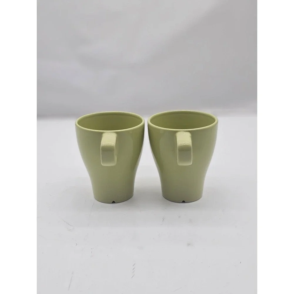 IKEA FARGRIK  21734 Coffee Tea Cups Mugs Set of 2 Green Stoneware Stackable